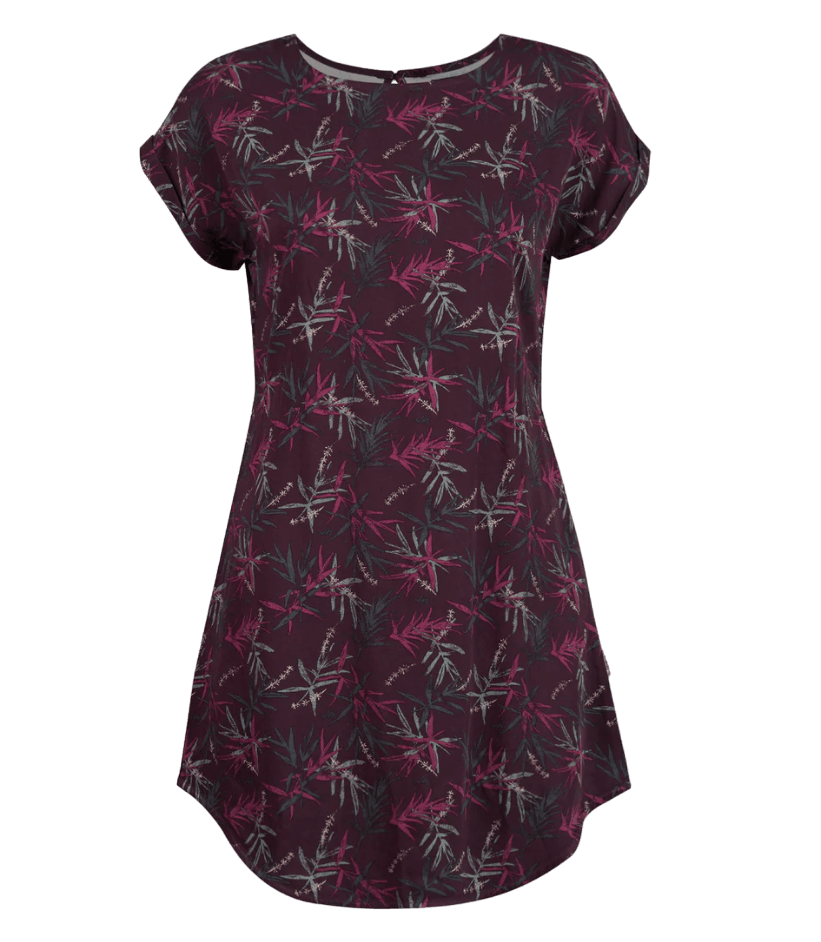 Vestido Mujer Sheer Dress Print - Color: Burdeo