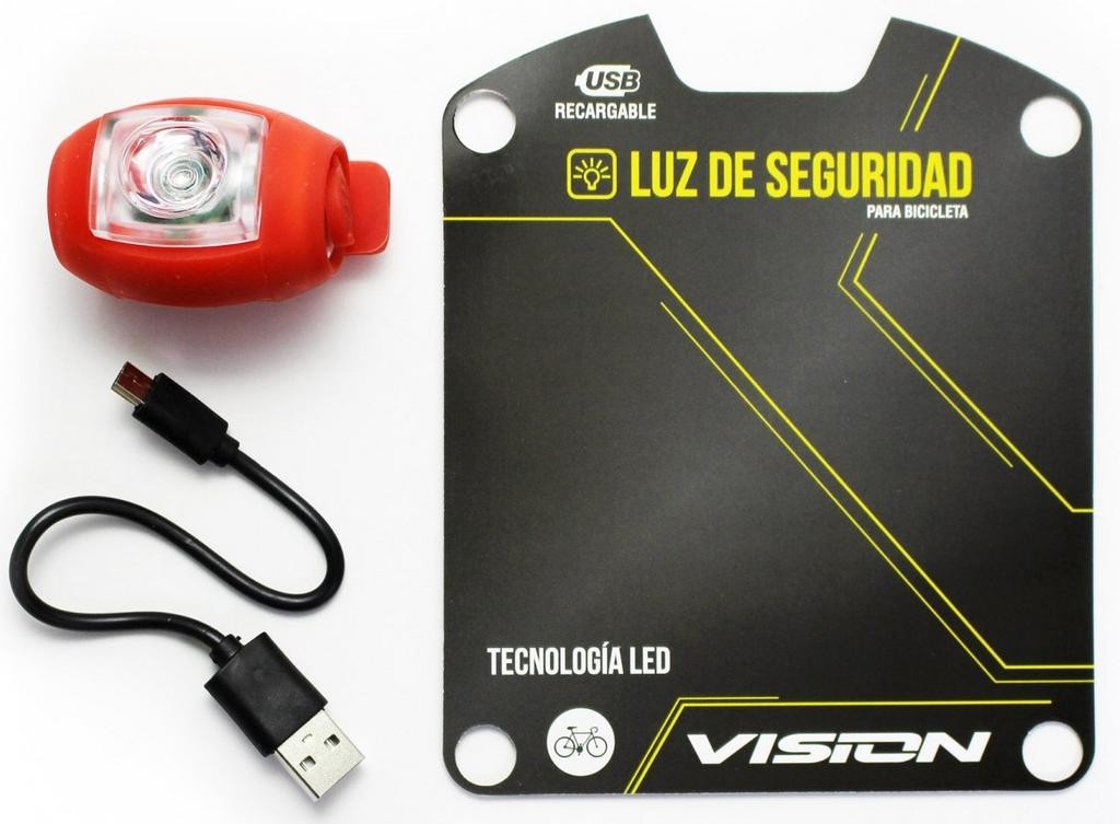 Luz Trasera Led Vision Roja Flash Recargable Usb Silicona Bs