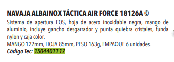 Navaja Tactica Air Force 8,5CM #18126-A -