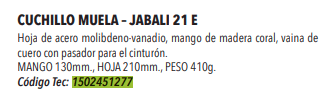 Cuchillo Jabali-21E -