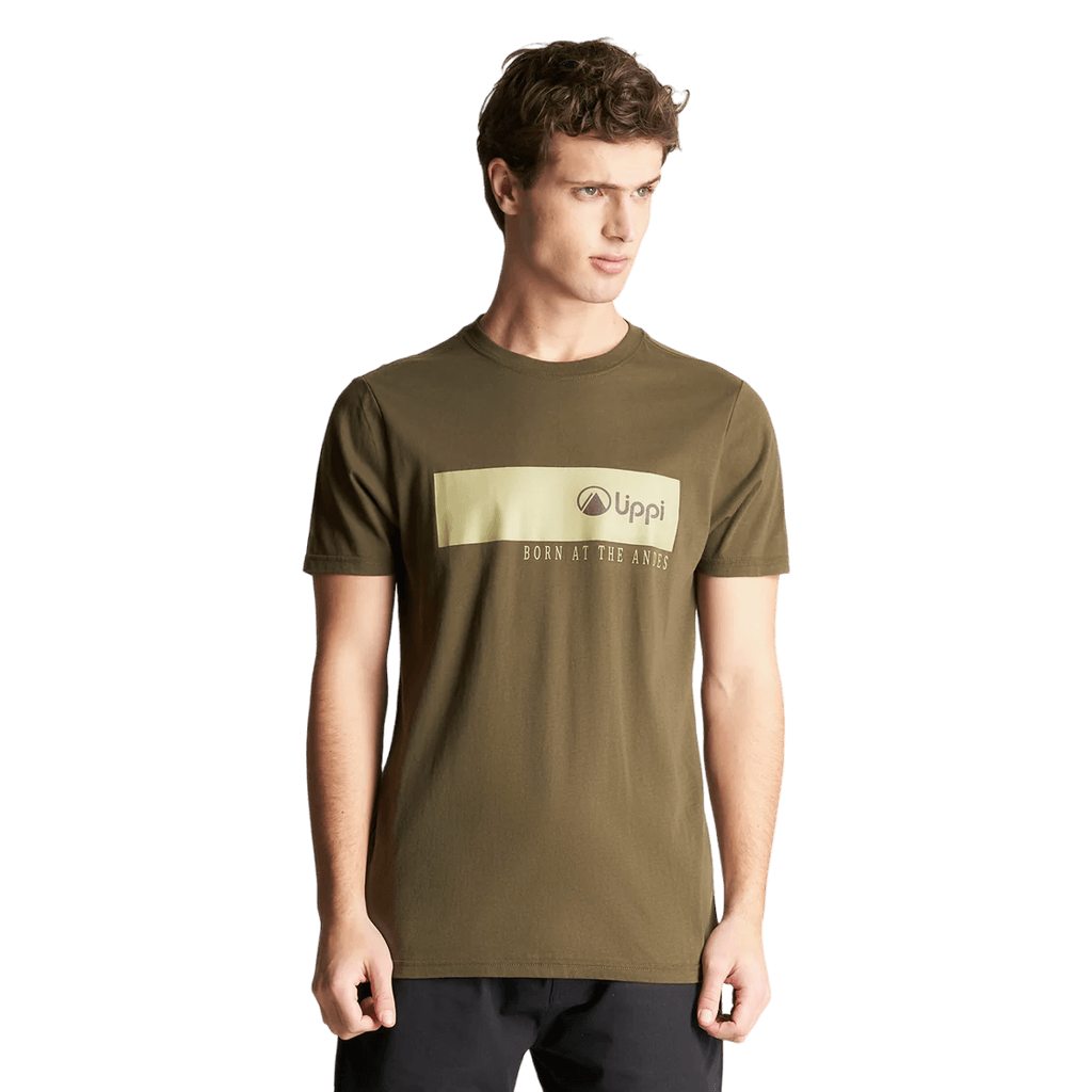 Polera Hombre Logo Lippi T-Shirt Front Line - Color: Oliva Oscuro