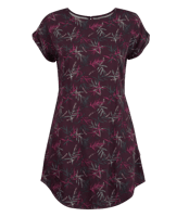 Miniatura Vestido Mujer Sheer Dress Print - Color: Burdeo