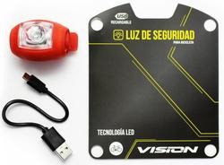 Miniatura Luz Trasera Led Vision Roja Flash Recargable Usb Silicona Bs