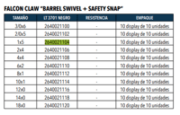 Miniatura Desto. Falcon Claw Barrel Swivel + Safety Snap -