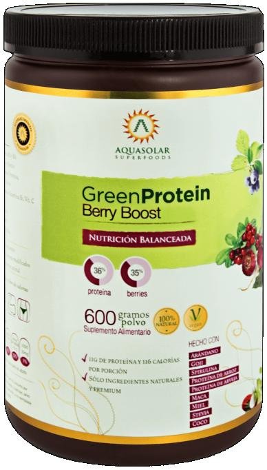 Proteina Vegetal GreenProtein Berry Boost 600g Polvo