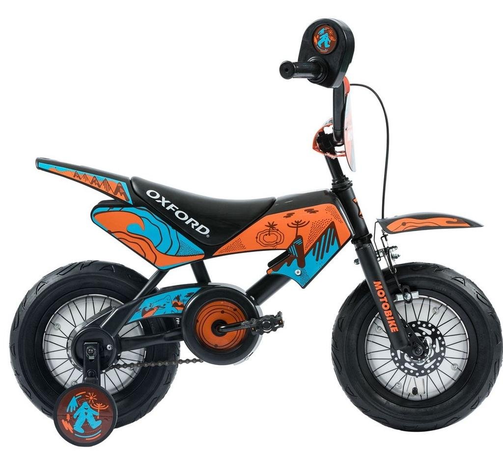 Bicicleta Infantil Motobike Aro 12 Negro-Naranjo 2020