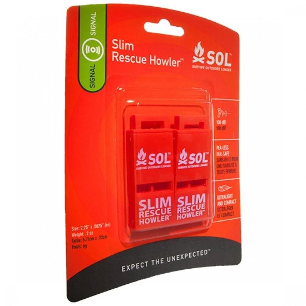 Silvatos Slim Rescue Howler Whistle, 2/Pack