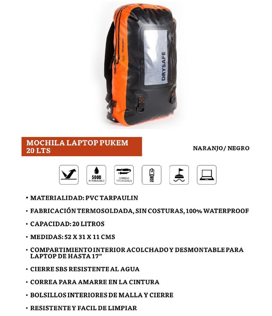 Mochila Notebook 20 Litros Waterproof - Naranjo