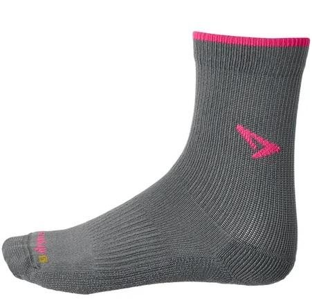 Calcetín Trail Running Crew - Color: Grey - Neon Pink