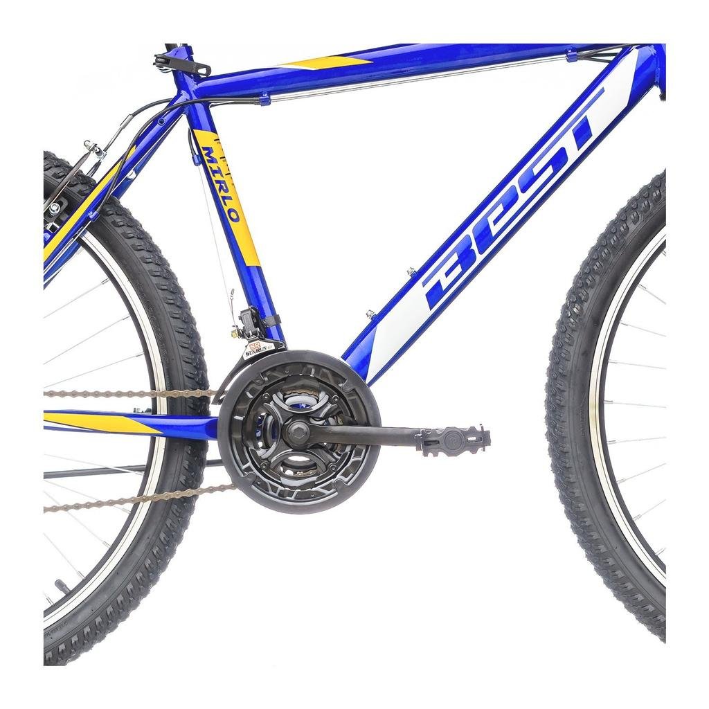 Bicicleta Mirlo Full Rigida Aro 26 Varon Acero 18V. V-Brake Talla 18 - Color: Azul/Amarillo/Blanco