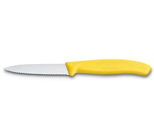 Cuchillo Verdura Dentado Puntiagudo 8 cm - Color: Amarillo