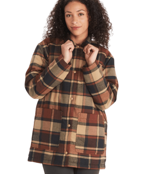Chaqueta City Style Mujer Lanigan Flannel Chore Coat - Color: Cafe