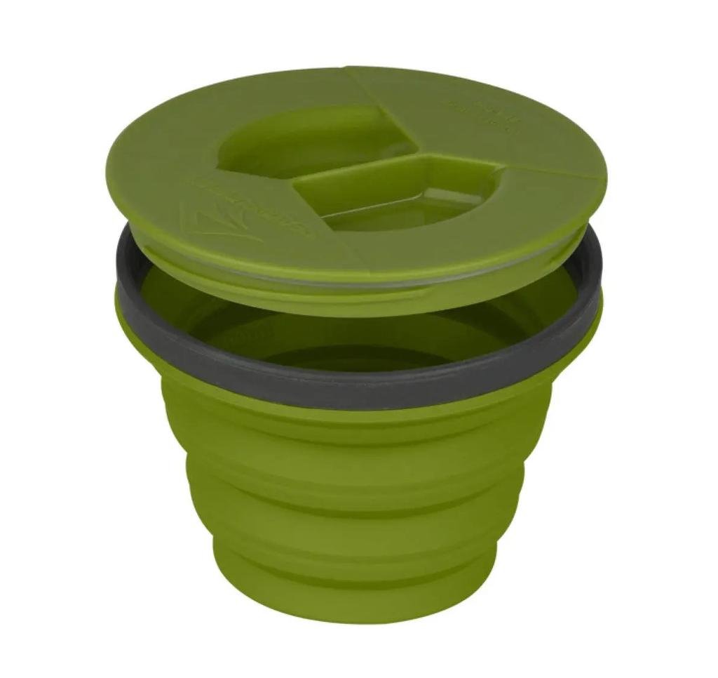 Plato plegable con tapa X-Seal & Go 215 ml. - Talla: S, Color: Verde Militar