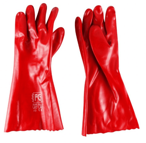 Guante Pvc 18" - Color: Rojo, Formato: 45 cm