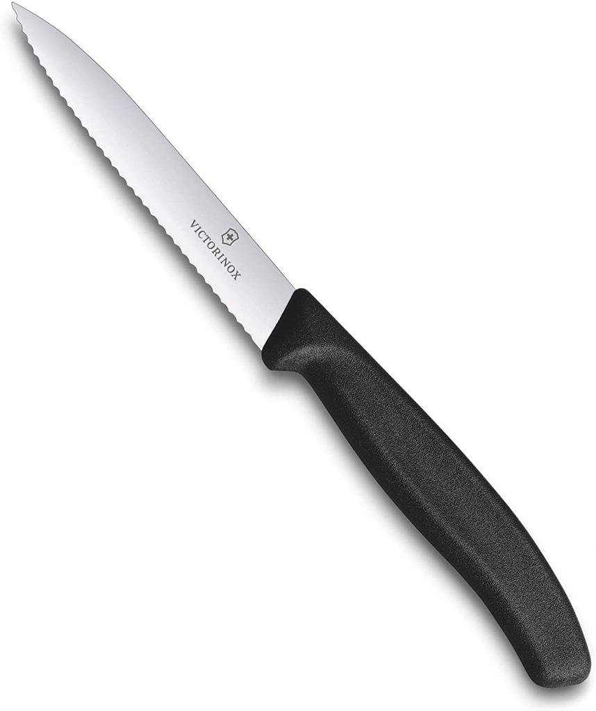 Cuchillo Verdura Dentado Puntiagudo 10 cm - Color: Negro