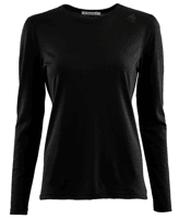 Miniatura Primera Capa Mujer Lightwool Undershirt long Sleeve - Color: Negro