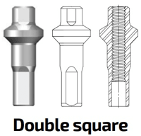 Miniatura Niple Double Square Polyax Bronce 14g/16mm  -