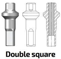 Niple Double Square Polyax Bronce 14g/16mm 